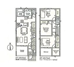 相模原市中央区横山台2丁目第12　新築戸建　全2棟　1号棟