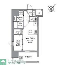 シーズンフラッツ渡辺通 1LDKの間取図画像