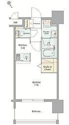エンクレストGRAN博多駅前 1Kの間取図画像