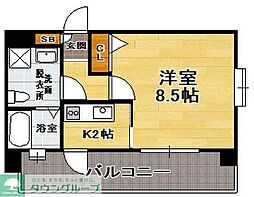 ピュアドームベイサイド博多 1Kの間取図画像