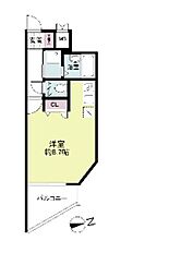 レジディア博多 ワンルームの間取図画像