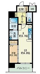 サニークレスト須崎町 1LDKの間取図画像