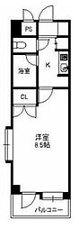 ニューガイアリルーム博多駅南No.73 1Kの間取図画像