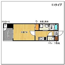 サヴォイ天神スクワイヤー 1Kの間取図画像