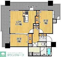 エイルマンション博多駅 2LDKの間取図画像