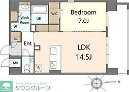 S-RESIDENCE大手門awesome 1LDKの間取図画像