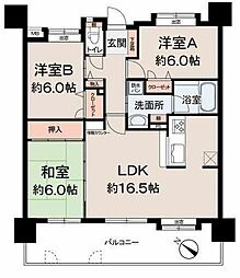 アンピール博多駅南 3LDKの間取図画像