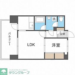 リアンシエルブルー東公園 2Kの間取図画像