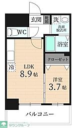 グランデゥール住吉弐番館 1LDKの間取図画像