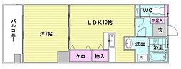 パルケット愛宕 1LDKの間取図画像