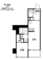 THE天神シティ 1LDKの間取図画像