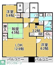 プレミスト千早タワーツインマークス 3LDKの間取図画像