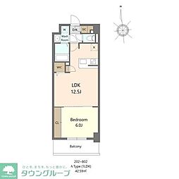 S-RESIDENCE大濠公園achieve 1LDKの間取図画像