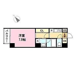 ラハイナ博多 1Kの間取図画像