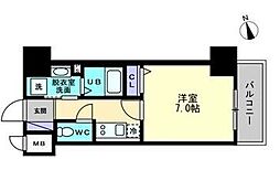アルファレガロ大橋 1Kの間取図画像