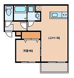 リテラ大楠 1LDKの間取図画像