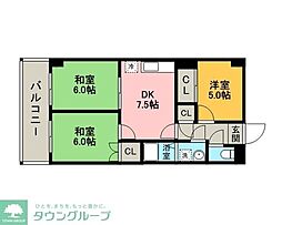 セレス空港東 3DKの間取図画像