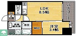 ピュアドームアドニス吉塚 1LDKの間取図画像