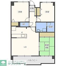 ブルームガーデン桧原 3LDKの間取図画像
