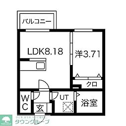 キーワイド 1LDKの間取図画像