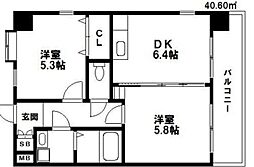 ウイングコートC館 8階/-