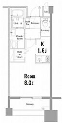 エンクレスト呉服町 ワンルームの間取図画像