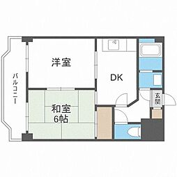 ルエメゾンロワールユニバーシティ 2DKの間取図画像