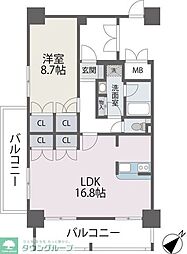 アビターレ薬院南 1LDKの間取図画像