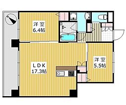 ボヌール博多 2LDKの間取図画像