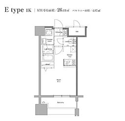 エンクレスト博多スタイル 1Kの間取図画像