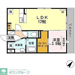 コンフォート光丘 1LDKの間取図画像