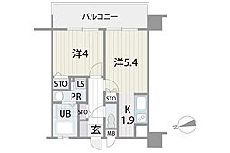 アルティザ博多プレミア 2Kの間取図画像
