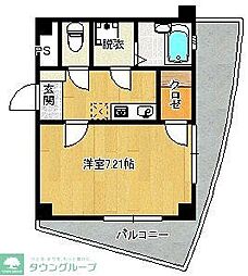 ワールドビル2 1Kの間取図画像