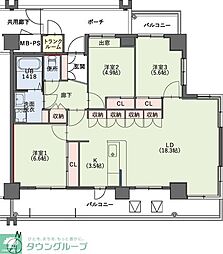クラシオン小笹山手3番館 3LDKの間取図画像