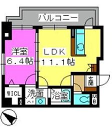カームヴィラ 1LDKの間取図画像