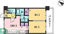 コンダクト福岡東 2LDKの間取図画像