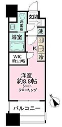 パークアクシス福岡県庁前 ワンルームの間取図画像