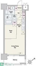 RJRプレシア千早駅前 1LDKの間取図画像