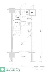 エンクレスト博多PARKSIDE ワンルームの間取図画像