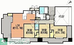 エイルマンション千早駅前 3LDKの間取図画像