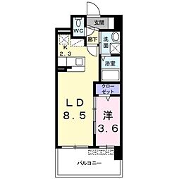 ラウレアK 1LDKの間取図画像
