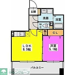 ラヴィヌーヴォ 1LDKの間取図画像