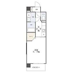 比恵西CoCoマンション 1Kの間取図画像