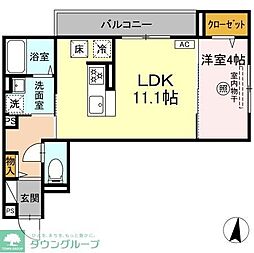 D-residence諸岡 1LDKの間取図画像