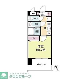 ブランシエスタ千早RJR 1Kの間取図画像