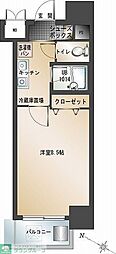 エンクレスト博多駅南 1Kの間取図画像