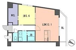 レジデンス住吉 1LDKの間取図画像