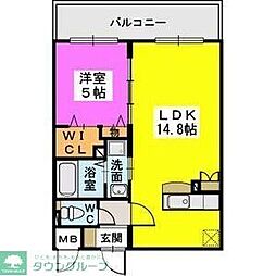 シエラハウス 1LDKの間取図画像