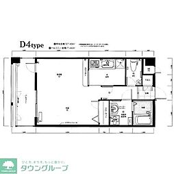 ピュアドームグランテージ博多 1Kの間取図画像