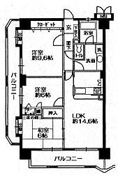 スカイハイツ県庁前 3LDKの間取図画像
